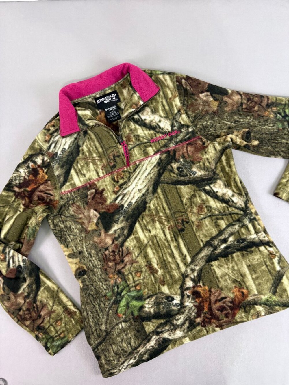 Mossy Oak Break-Up Infinity Camo Pink Quarter Zip Fleece M 8-10